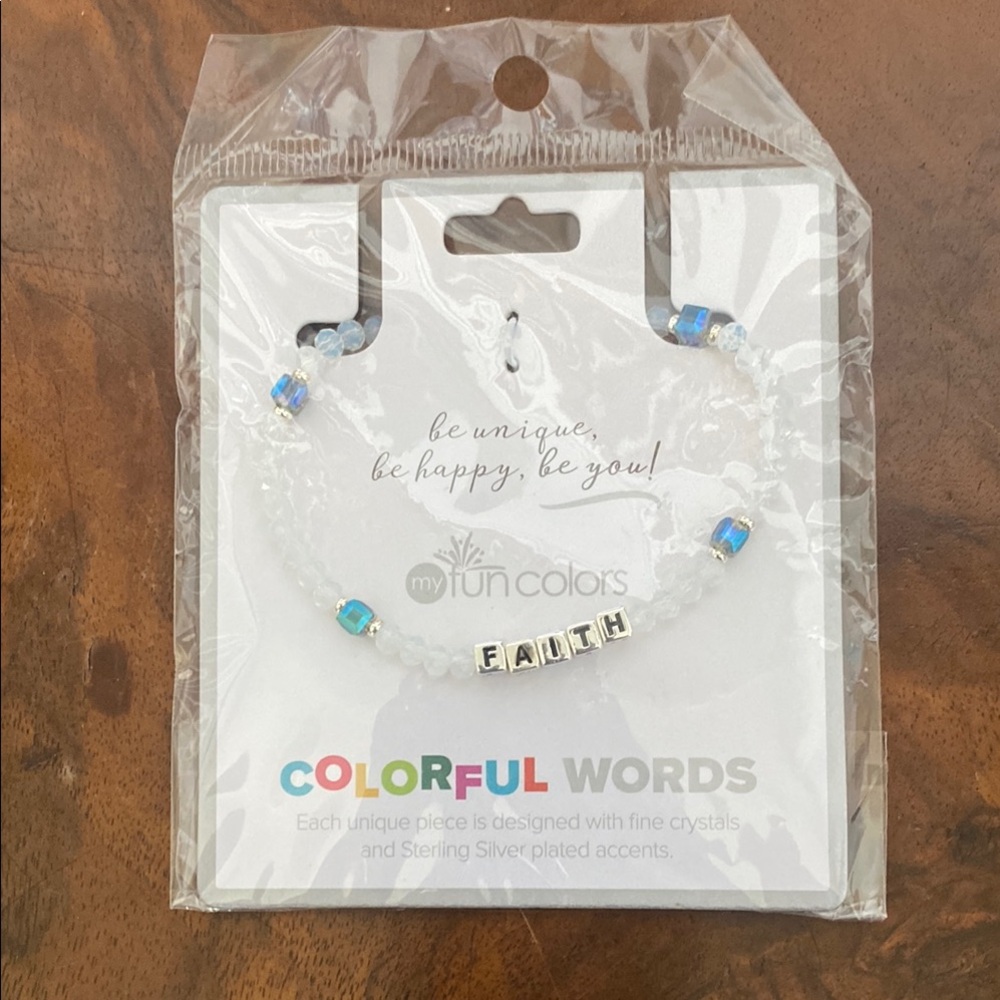 “FAITH” bracelet colorful Words. NWT.